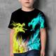 Kinder Jungen T-Shirt Kurzarm Drache 3D-Druck Grafik Flamme Tier Blau Gelb Rot Kinder Oberteile Sommer Aktiv Neuheit Street Schick Ostern 3-12 Jahre