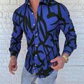 Grafik Abstrakt Herrenmode lässig 3D gedruckt Hemd Kragen Schwarz Gelb Rot Blau Grün Outdoor Straße Langarm Button-Down Druck Kleidung Kleidung Mode Designer Casual Atmungsaktiv