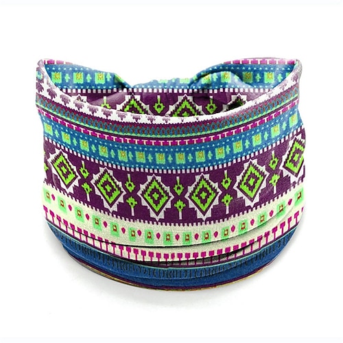 Blumen-Stirnband im Ethno-Stil, Bohemian-Stirnband, Sport-Stirnband, schweißabsorbierendes Stirnband, breites Anti-Schweiß-Kopftuch für Damen Image