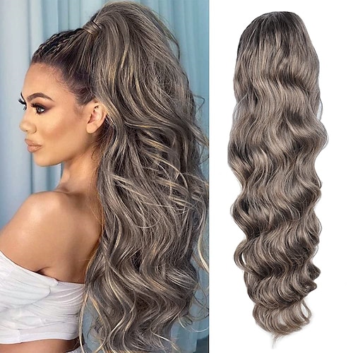 Pferdeschwanz Klassisch / Synthetik / Bärenkralle / Kieferclip Synthetische Haare Haarstück Haar-Verlängerung Locken Lang Partyabend / Freizeitskleidung / Party Abend Image