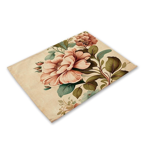 Sonnenblumen-Tischsets, hitzebeständig, Bauernhaus-Tisch-Tischset, schmutzabweisendes Tischset, Tischset für Hochzeit, Küche, Esstisch, Dekoration für drinnen und draußen Image