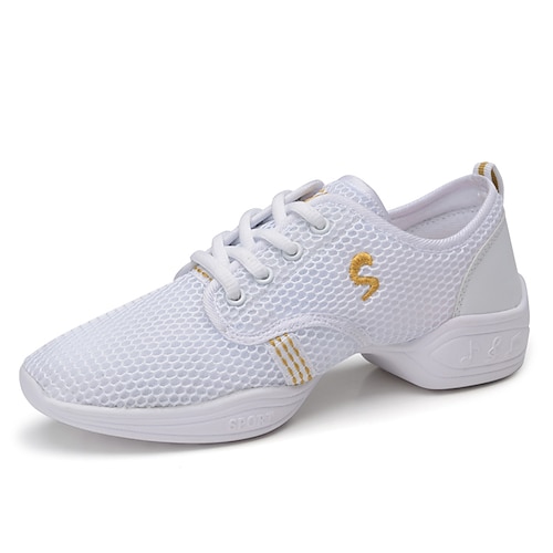 Leichte Damen-Tanz-Sneakers mit Schnürung aus Mesh – atmungsaktive schwarze Sportschuhe für Jazz-, Zumba- und Fitness-Workouts Image