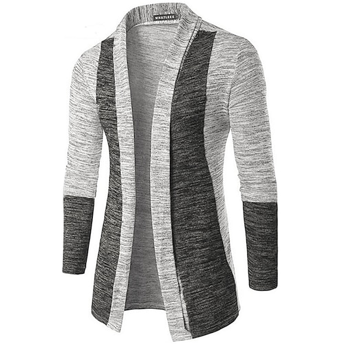 Herren Pullover Strickjacke Stricken Standard Einfarbig V Ausschnitt Täglich Wochenende Bekleidung Winter Frühling Dunkelgray Braun M L XL Image