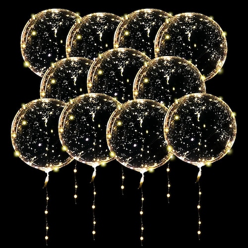 elegante Hochzeitsempfangsparty, LED-Ballon, leuchtende Party, Hochzeitsbedarf, Wohnheim-Partydekoration, transparente Seifenblasendekoration, Geburtstagshochzeit, LED-Ballons, Lichterketten, Image