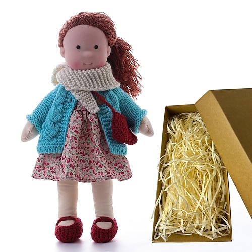 Waldorfpuppe mit Baumwollkörper, Künstlerpuppe, handgefertigte Mini-Anziehpuppe zum Selbermachen (Zubehör Bär nicht im Lieferumfang enthalten) für Weihnachtsgeschenke Image