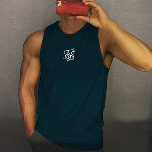 Herren Tank Top Weste Unterhemd Ärmelloses Shirt Ärmellos Rundhalsausschnitt Sommer Grafikdrucke Mode Leicht Atmungsaktiv Druck Outdoor Straße Lässig Schwarz Weiß Gelb Top T-Shirt für Herren Image