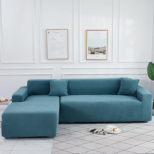 Sofabezug, Stretch-Couchbezug, burgunderfarben, L-förmige Sofa-Schonbezug, Eckbezug für Wohnzimmer, 1/2/3/4 Sitze Image