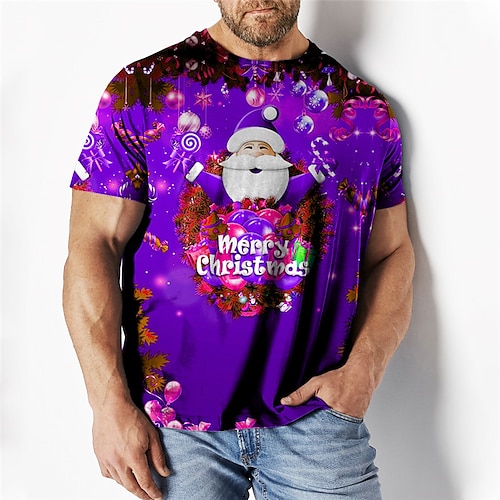 Herren Übergröße T Shirt Groß und hoch Graphic Rundhalsausschnitt Bedruckt Kurzarm Frühling Sommer Modisch Strassenmode Basic Komfortabel Casual Sport Oberteile Image
