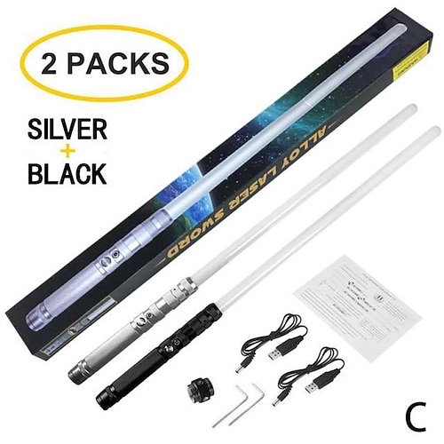Leuchtspielzeug Metallgriff 3 Soundmodi wiederaufladbar Force FX Schweres Duell-Leuchtspielzeug-Set Cosplay Kinder Erwachsene für Hallows als Weihnachtsgeschenk Image