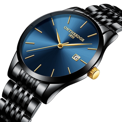 Ultra-dünne Herren Quarz Uhr Herren Analog Luxus Minimalistische klassische Armbanduhr Wasserdicht Kalender Chronograph Edelstahl Uhren