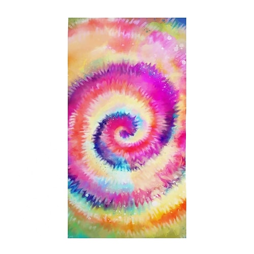 Batik-Strandtuch, sandfreie Hippie-Strandtücher in Übergröße, superweiches großes Badetuch, wasserabsorbierendes Badetuch für Männer, Frauen, Reisen, Schwimmen, Camp, 81,3 x 162,6 cm Image