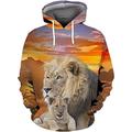 Herren Hoodie Sweatshirt Kapuze Leichter Hoodie 1# 2# 3 4 5 Mit Kapuze Graphic Löwe Hässliche Tiere Täglich Wochenende 3D-Druck Kuschelig Brautkleider schlicht Bekleidung Kapuzenpullover Sweatshirts