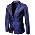 Herren Jacke Blazer Sakko Hochzeit Party warm Tasche Jacquard Winter Blumen Strassenmode Elegant Steigendes Revers Standard Baumwolle Schwarz Gelb Rote Marineblau Purpur Jacken