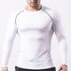 Herren Fitnessstudio-Shirt Fitness-Shirt langarmshirt Rundhalsausschnitt Langarm Sport Natur Urlaub Ausgehen Casual Schnell Trocknend Atmungsaktiv Weich Glatt Schwarz / Weiß Schwarz Sportkleidung