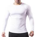 Herren Fitnessstudio-Shirt Fitness-Shirt langarmshirt Rundhalsausschnitt Langarm Sport Natur Urlaub Ausgehen Casual Schnell Trocknend Atmungsaktiv Weich Glatt Schwarz / Weiß Schwarz Sportkleidung