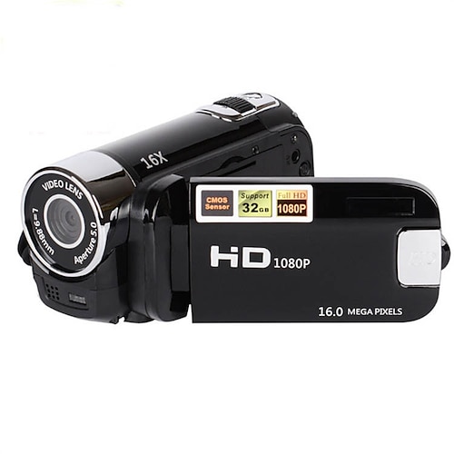 Tragbare Full HD 1080P Vlogging Kamera Rekorder 2,7 Zoll LCD 270° Drehung 16MP 16X Digitalzoom Selfie Camcorder Valentinstagsgeschenk Image