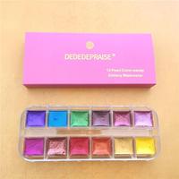 dededepraise Metallic-Aquarell – 6/12-Farben-Set, Sternen-Aquarell in tragbarer Box. Diamanten glitzernde, solide Aquarelle. Aquarell-Kunstzubehör für Künstler, Studenten und Malanfänger, perfekt für