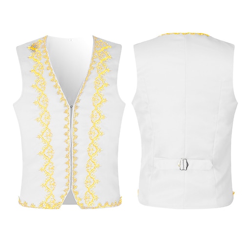 Vintage Steampunk 17. Jahrhundert Maskerade Weste Oberbekleidung Prinz Jacquard Jacquard Kostüm Herren Halloween Karneval Maskerade Party / Abend Karneval von Venedig Erwachsene Weste Image