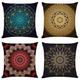 Floral Mandala Bohemian Kissenbezug 4 Stück weicher quadratischer Kissenbezug Kissenbezug hochwertige maschinenwaschbare Outdoor-Kissen für Sofa Couch Bett Stuhl