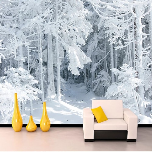 Coole Tapeten, Naturtapete, Wandbild, schwarz-weiß, abziehbares PVC/Vinyl-Material, selbstklebend/Kleber erforderlich, Wanddekoration, Wandbild für Wohnzimmer, Schlafzimmer Image