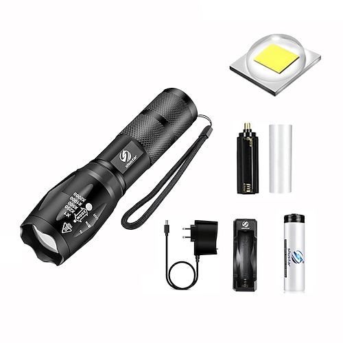 LED-Taschenlampe ultrahelle Taschenlampe l2 / v6 Campinglicht 5 Schaltmodi wasserdichtes zoombares Fahrradlicht Verwendung 18650 Batterie Image