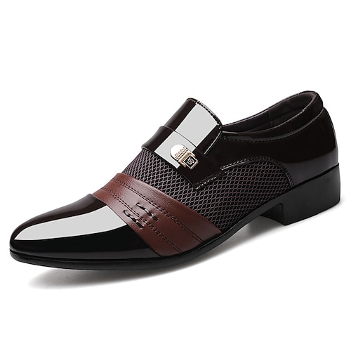 Herrenschuhe aus Leder mit geprägtem Krokodilmuster und schwarzen Akzenten für formelle und geschäftliche Anlässe Image