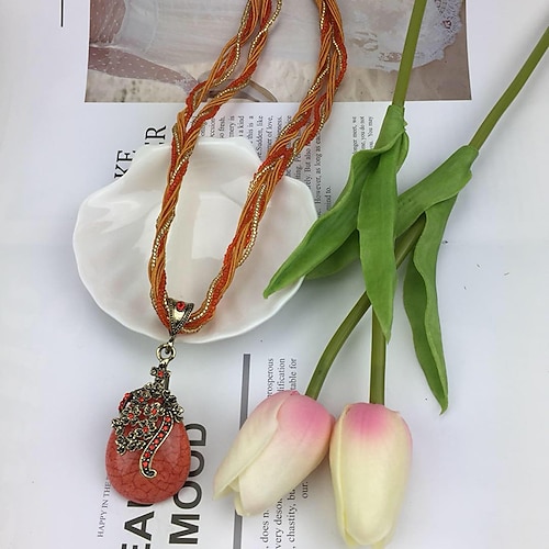 1 Stück Anhänger Halskette For Damen Hochzeit Strasse Geburtstag Aleación Wassertropfen Halskette Birne Image