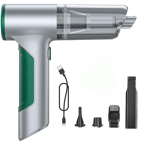 Neuer 3-in-1-Mini-Akku-Autostaubsauger, Blassauger, leistungsstarker kabelloser Staubsauger, Luftstaubsammler, Mini-Hand-Nass- und Trockensauger, tragbarer Reinigungsstaubsauger, geeignet für c Image