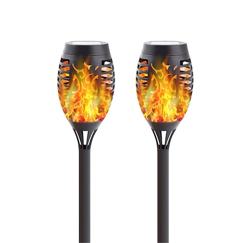 2/4 Stück Solarleuchten für den Außenbereich, Solar-Taschenlampen mit flackernder Flamme, 12 LEDs für Halloween-Dekorationen, wasserdichte Landschaft, automatisches Ein-/Ausschalten, Garten, Terrasse, Image