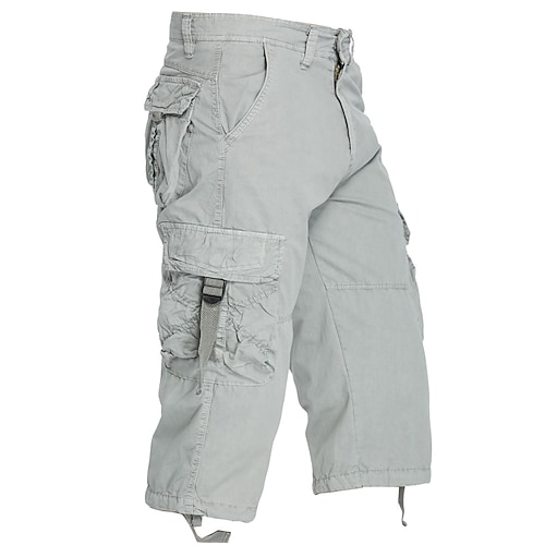 Herren Rosa Shorts Taktische Shorts Cargo Shorts Kurze Hosen Caprihose Kordelzug Pattentasche Glatt Komfort Atmungsaktiv Outdoor Täglich Ausgehen Modisch Strassenmode Schwarz Rosa Image