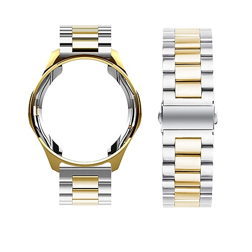 Uhrenarmband für Samsung Galaxy Watch 6 5 4 40/44mm Watch 6 Classic 43/47mm Watch 5 Pro 45mm Watch 4 Classic 42/46mm 3 41mm Edelstahl Ersatz Gurt mit Fall Sportarmband Armband Image