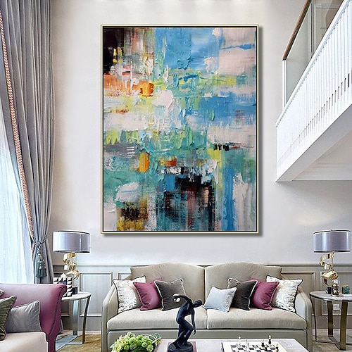 Ölgemälde, 100 % handgemaltes Ölgemälde, handgefertigte Wandkunst, abstraktes Gemälde, Originalgemälde, handgemaltes buntes Leinwandkunst-Wandkunstgemälde, Dekor, gerollte Leinwand, kein Rahmen, Image