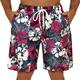 Herren Boardshorts Badeshorts Badehose Schwimmshorts Bademode Sommer-Shorts Bermudas Kordelzug mit Mesh-Futter Elastische Taille Graphic Blume Atmungsaktiv Schnelltrocknend Kurz Casual Täglich