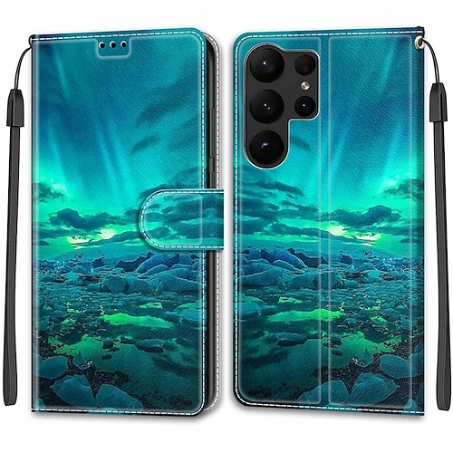 Handy Hülle Handyhüllen Für Samsung Galaxy S26 Ultra Plus S25 S24 S23 S22 S21 FE S21 Ultra Plus A54 A32 A22 Brieftaschenhülle Mit Ständer Magnetisch Vollschutz TPU PU-Leder Image