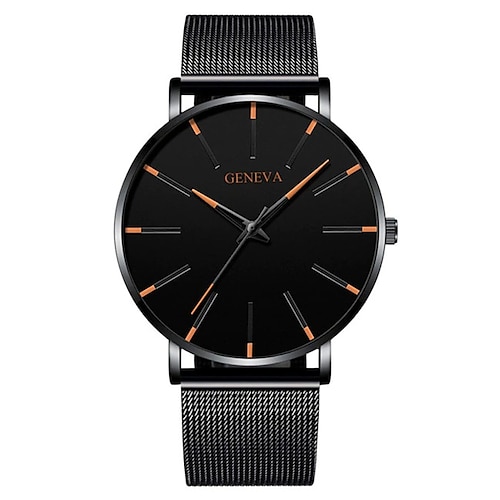 Quarz-Uhren Geschenk für Männer Minimalistische Ultra Dünne Edelstahl Uhr Stylische Herren Uhr Geschäftlicher Casual Quarz Uhr Image