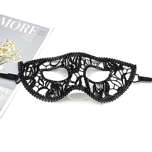 10 Stück Erwachsene Party Spitzenmaske halbes Gesicht Maskenball Damen Halloween Requisiten schwarz lustige Augenmaske
