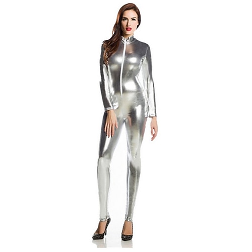 Glänzende Zentai-Anzüge Cosplay Kostüm Catsuit Karnevalskostüm Ganzkörperanzug Herren Damen Sex Sexy Kostüm Einfarbig Elasthan Latex Kostüm für Halloween Maskerade Erwachsene Image