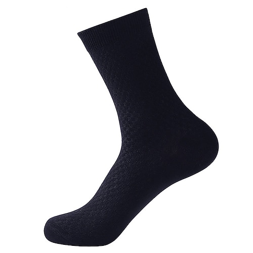 Herren 3 Paare Socken Stricken Schwarz Hellgrau Farbe Glatt Casual Täglich Grundlegend Mittel Sommer Frühling Herbst Atmungsaktiv Image