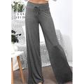 Damen Hausanzug Unterteile Nächtlich 1 pc Einfarbig Modisch Einfach Komfort Heim Täglich Urlaub Baumwolle Atmungsaktiv Lange Hose Elastische Taille Grundlegend Sommer Frühling Schwarz Wein