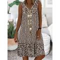 Damen Minikleid A-Linie Kleid Lässiges Kleid Petite Kleid Shift-Kleid Mode Basic Klassisch Outdoor Urlaub Party Reguläre Passform Floral Ditsy Floral Ärmellos V-Ausschnitt Blau Braun Grün Sommer