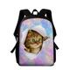 Herren Damen Kinder Rucksack Schultasche 3D Rucksack Schulanfang Täglich Katze 3D-Druck Oxford Hohe Kapazität Reißverschluss Bedruckt Schwarz Rosa Purpur