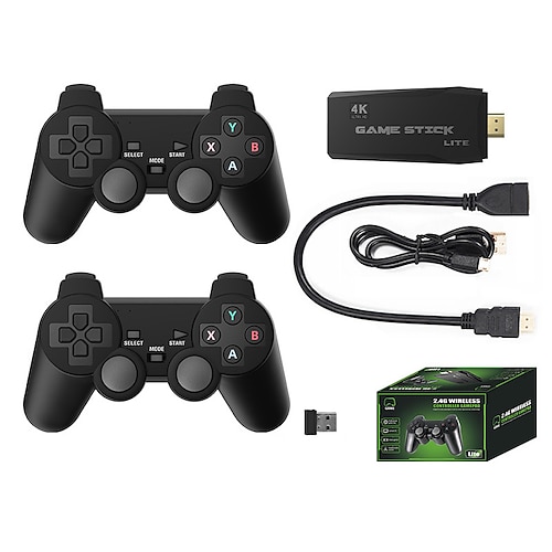 DATA FROG Retro Videospielkonsole 2.4G Wireless Konsole Spielstick 4k 10000 Spiele tragbare Videospiel Dendy Spielkonsole für tv Weihnachtsgeburtstagsgeschenke für Freunde und Image