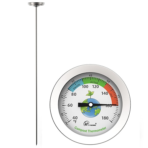 Komposterde Gartenthermometer superlanger Edelstahlfühler Düngertest Thermometer 50cm Image