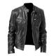 Herren Lederjacke Kunstlederjacke Motorrad Jacke Motorradjacke Strasse Täglich warm Windundurchlässig Tasche Herbst Ständer Standard Kunstleder Regular Fit Schwarz Jacken