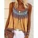 Damen Übergröße Boho-Shirt Tank Top Spaghetti-Shirt Sommertops Geometrisch Sexy Festtage Strand Gelb Ärmellos Boho Gurt