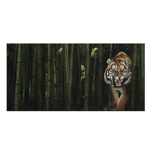 1 Stück große, dicke Bade- und Duschtücher, 3D-weißes Tiger-Design, Baumwoll-Strandtuch für Damen und Herren, Reisen, Schwimmen, Yoga, Decke Image