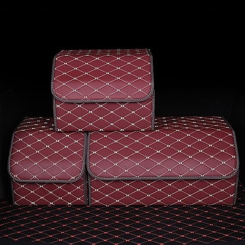 1 Stück Kofferraum-Organizer Wasserdicht Faltbar Hohe Kapazität PU Für SUV Lastwagen Van Image