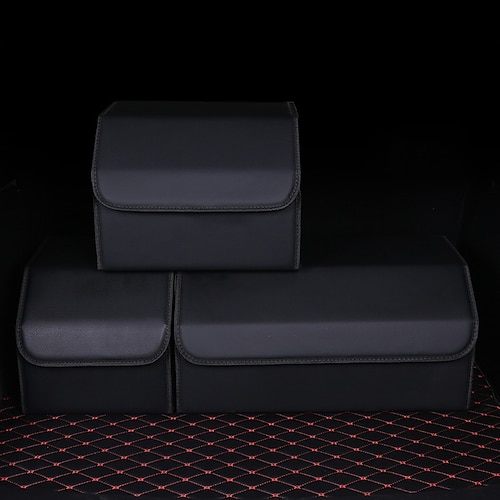 1 Stück Kofferraum-Organizer Wasserdicht Faltbar Hohe Kapazität PU Für SUV Lastwagen Van Image