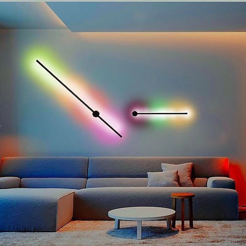 Dimmbare RGB-Wandleuchten, Streifendesign, LED-Innenwandleuchten mit Fernbedienung, 60/80/100 cm, bunte Farbwechsel-Lichtsäule, Stimmungslicht für Schlafzimmer, 110–240 V Image