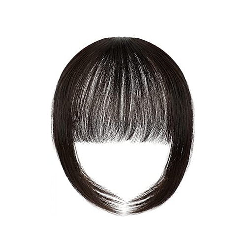 Clip-In-Pony-Haarverlängerungen, natürliche Fransen, Clip-On-Vorderseite, ordentlich, wispy, Pony, Schläfe, einteiliges Haarteil-Zubehör für Frauen Image
